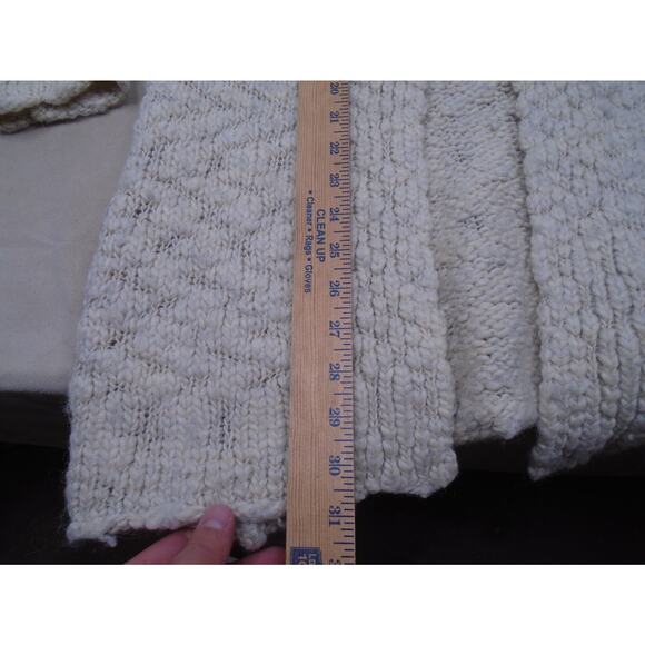 Womens J Jill Open Front Chunky Knit Sweater Cardigan Biege Wool Blend Size S - Picture 6 of 9